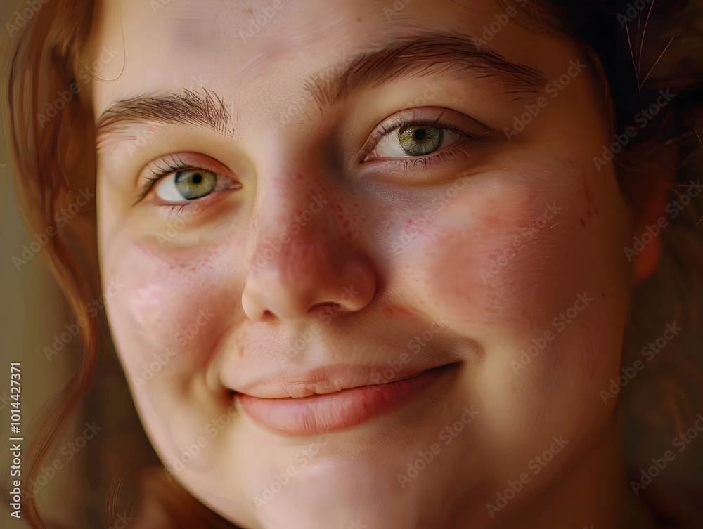 Close up Portrait of Radiant Overweight Woman with Flawless Skin in Warm Outdoor Lighting Close up Portrait of Radiant Overweight Woman with Flawless Skin in Warm Outdoor Lighting