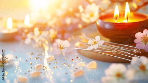 Healing Acupuncture With Candles and Natural Elements