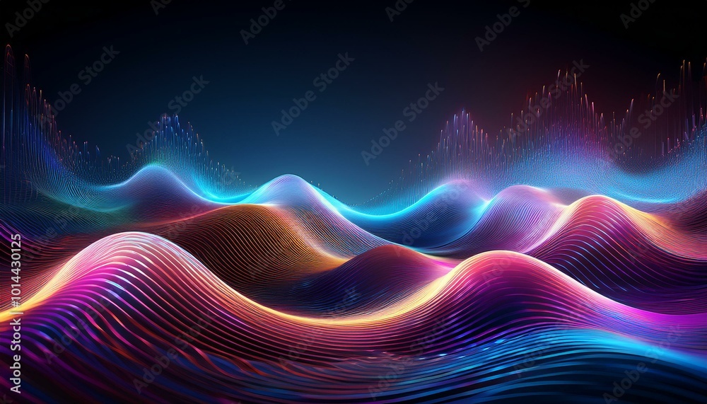 art Reflective Waves with Sharp Lighting art Reflective Waves with Sharp Lighting