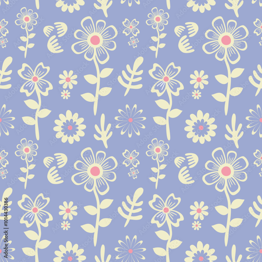 flower floral seamless repeat pattern. this is a blue white pink flower vector illustration. Design for decorative, wallpaper, shirts, clothing, tablecloths, wrapping, texture, textile, fabric flower floral seamless repeat pattern. this is a blue white pink flower vector illustration. Design for decorative, wallpaper, shirts, clothing, tablecloths, wrapping, texture, textile, fabric