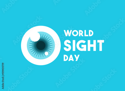 World Sight Day. Flat design vector. Blue background.