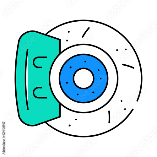 replacing brake discs line icon vector. replacing brake discs sign. isolated symbol illustration