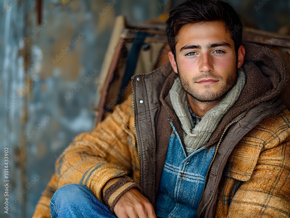 Young Man in Casual Outfit Posing for Portrait Young Man in Casual Outfit Posing for Portrait