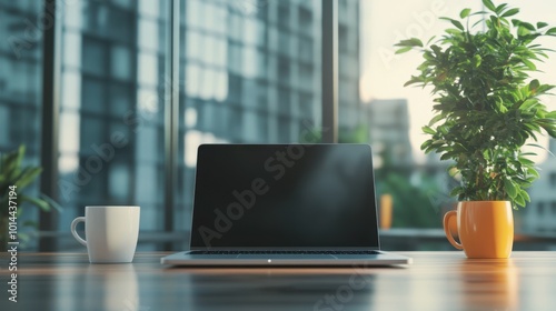 Wallpaper Mural The Cozy Workspace with Laptop Torontodigital.ca