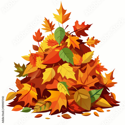 autumn leaves isolated on white