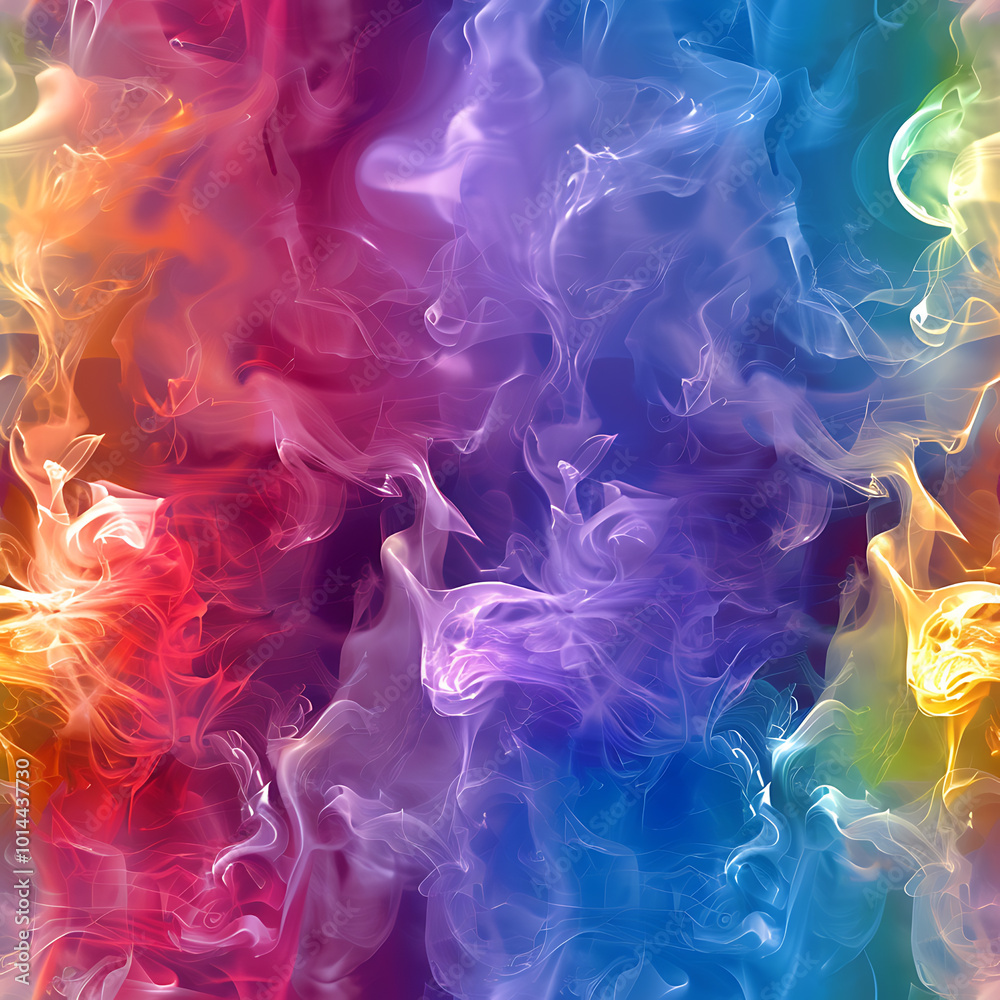 Rainbow Smoke Seamless Pattern Rainbow Smoke Seamless Pattern