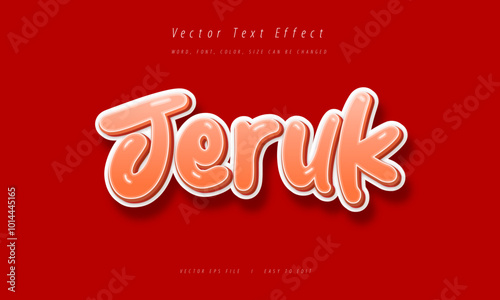 orange jeruk Game text effect cartoon style editable
