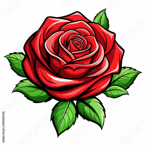 red rose isolated on white