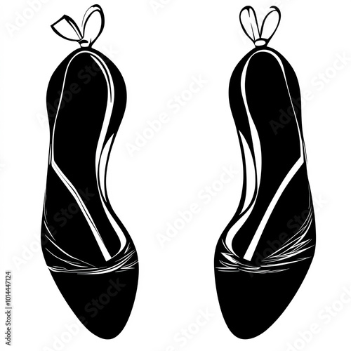 Ballet Slippers Silhouette,...