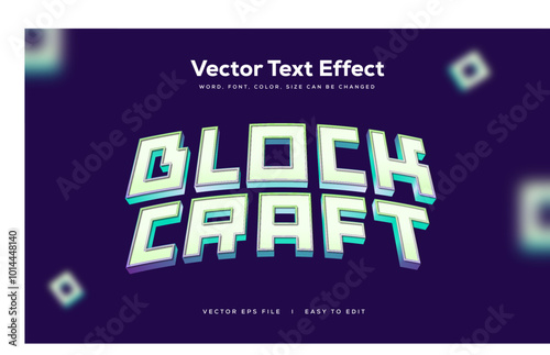 Block Brick Game text effect cartoon style editable