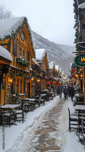 festive street scene with s...