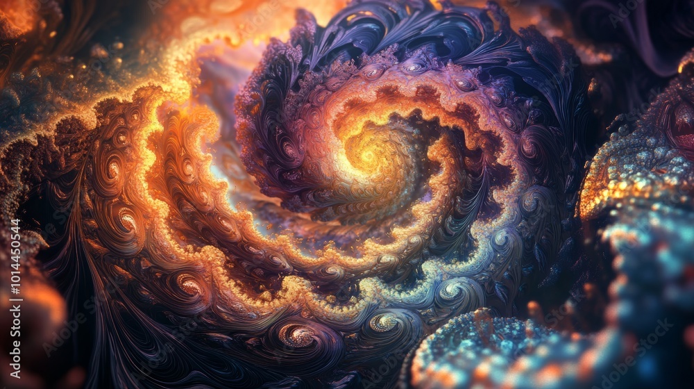 Colorful Abstract Swirling Patterns in a Cosmic Design Colorful Abstract Swirling Patterns in a Cosmic Design
