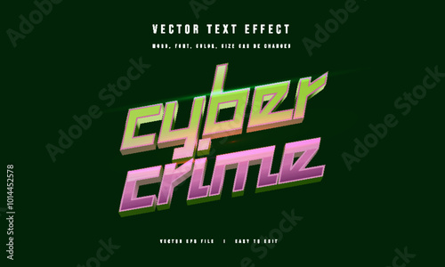 Cyber Crime futuristic editable movie game style text effect