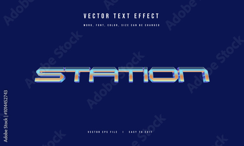 Retro light futuristic editable movie game style text effect