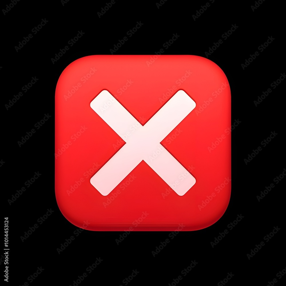 Obraz premium Red Cross Mark Emoji