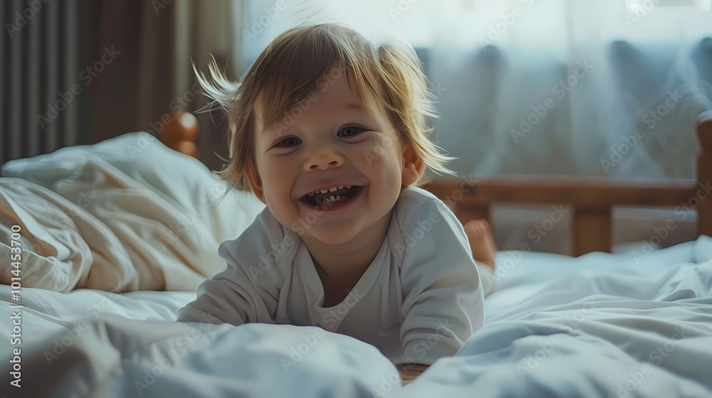 A serene moment capturing a child sleeping peacefully under cozy blankets. A serene moment capturing a child sleeping peacefully under cozy blankets.