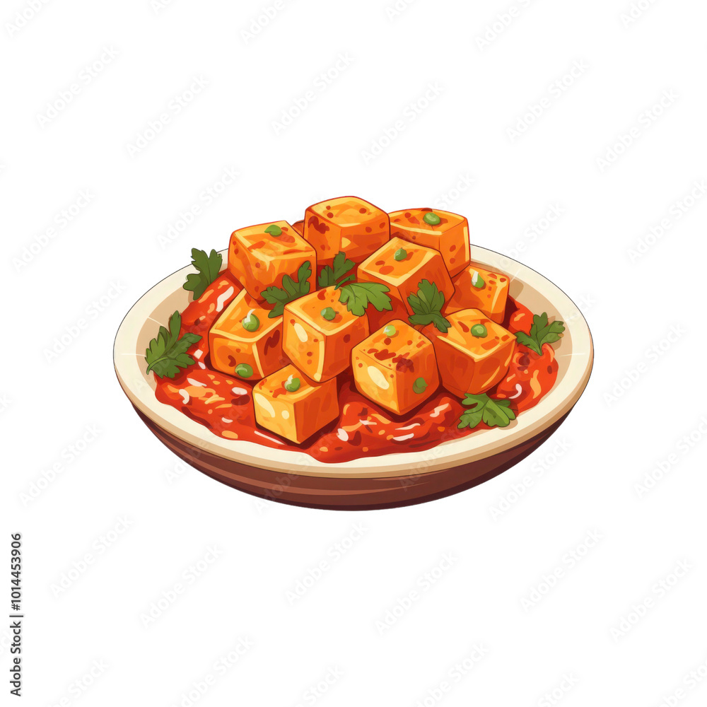 A bowl of Paneer tikka masala curry with cilantro cream sauce is perfect for Indian food menus and culinary blogs showcasing vegetarian dishes. Generative AI A bowl of Paneer tikka masala curry with cilantro cream sauce is perfect for Indian food menus and culinary blogs showcasing vegetarian dishes. Generative AI