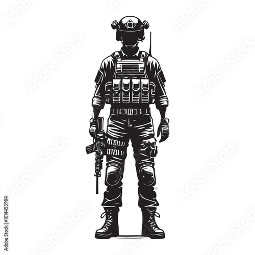 Soldier in Full Combat Gear