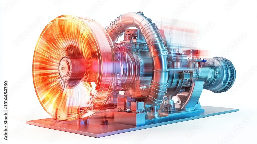 Fototapeta premium Dynamic Artistic Shot of Pump Turbines in Motion