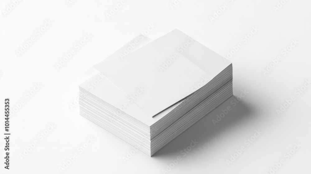 Clean and Crisp: A Stack of Blank Business Cards Mockup Clean and Crisp: A Stack of Blank Business Cards Mockup