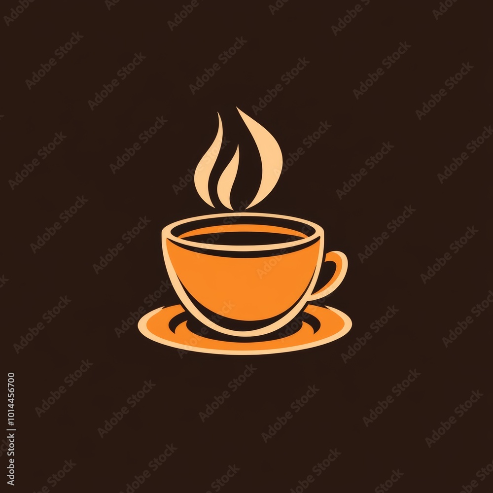 Hot Coffee Cup and Saucer Icon Design Illustration Hot Coffee Cup and Saucer Icon Design Illustration