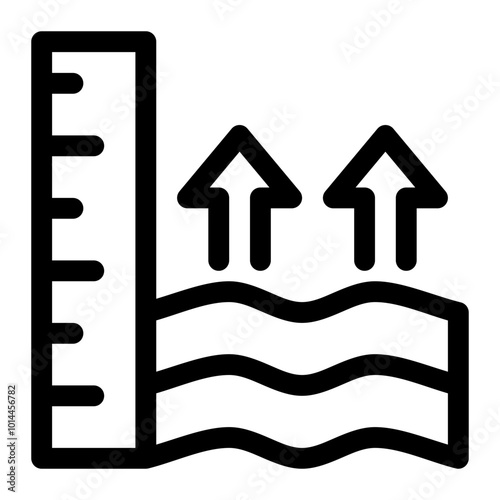Water level rise icon
