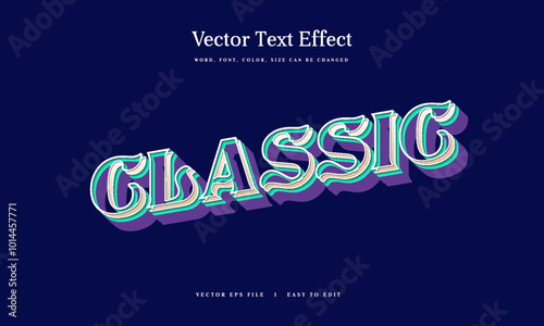 Classic Retro vintage text effect editable