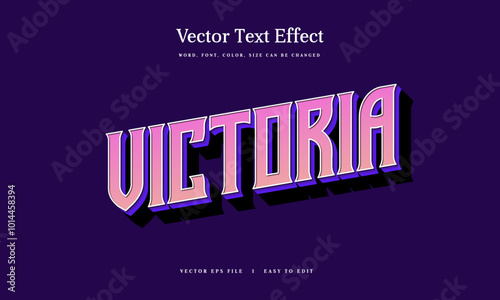 Victoria Retro Purple vintage text effect editable