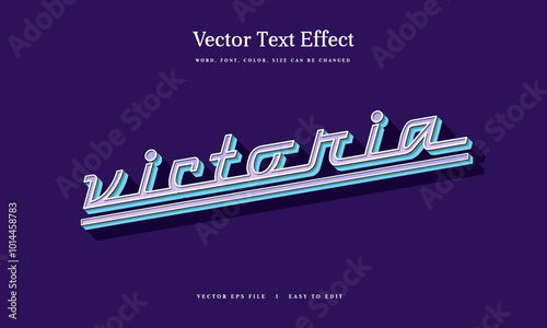 Victoria Retro vintage text effect editable