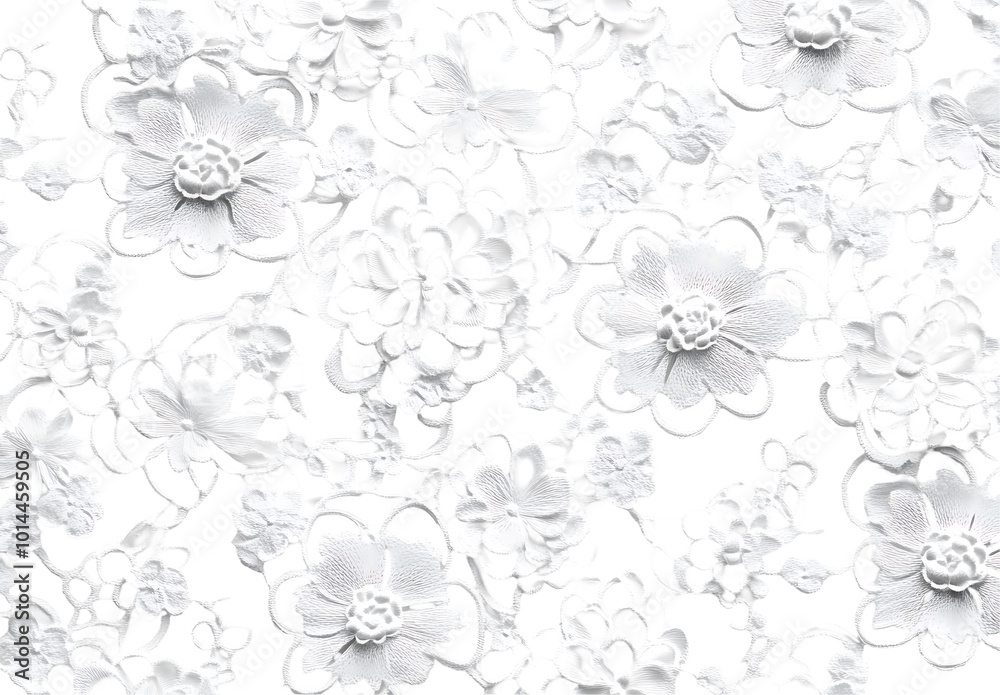 Delicate White Lace on Clear Background: Textile Art Delicate White Lace on Clear Background: Textile Art