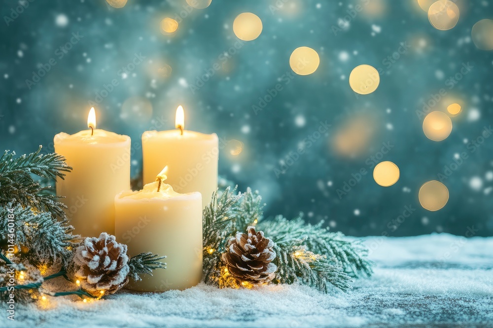 Christmas Abstract lights In Festive Background, copy-space with generative ai Christmas Abstract lights In Festive Background, copy-space with generative ai