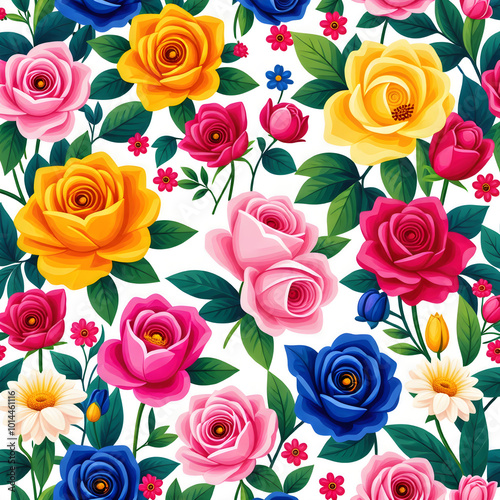 seamless pattern with roses 