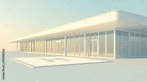 Sleek white rooftop landing pad with large 