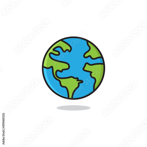 Vector illustration of Earth icon on white background