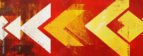 Abstract geometric design with bold arrows and textured background