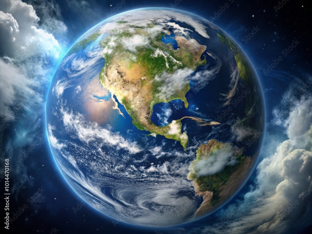 Witness the stunning sight of Earth rotating in space, revealing a beautiful dance of clouds, continents, and oceans, Witness the stunning sight of Earth rotating in space, revealing a beautiful dance of clouds, continents, and oceans,