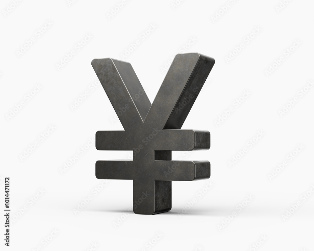 Japanese Yen Currency Symbol Made Of Gray Smooth Cast Iron Modern Design 3d Illustration Japanese Yen Currency Symbol Made Of Gray Smooth Cast Iron Modern Design 3d Illustration