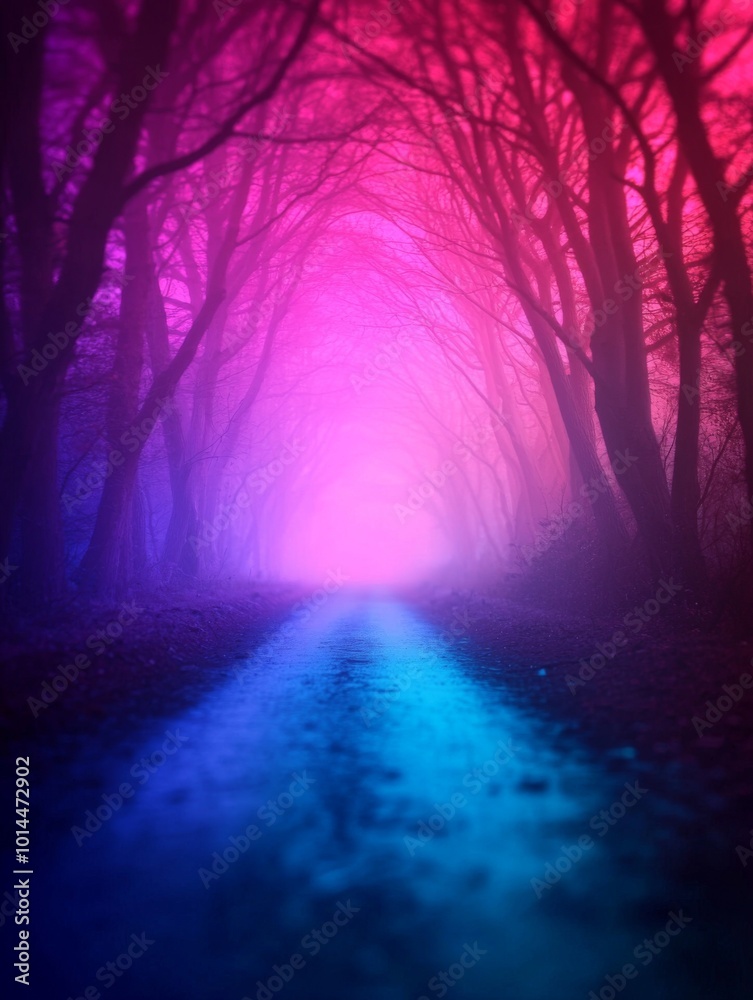 Fototapeta premium Enchanted Forest Path with Glowing Light