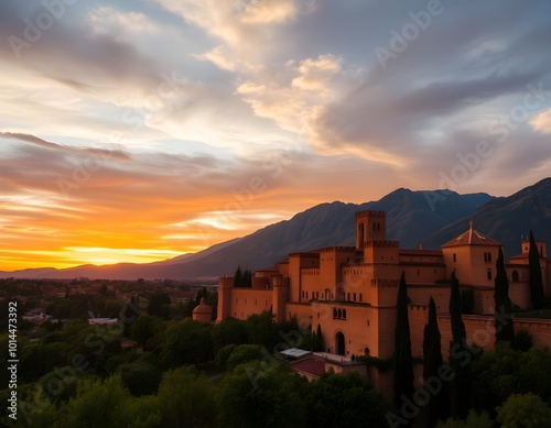 sunset in the city of the mountains