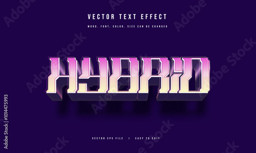 Retro Techno Hybrid  light futuristic editable movie game style text effect