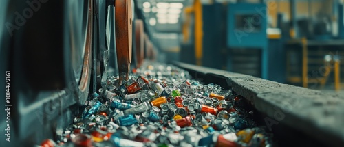 Detailed Shot of Recycling Machine in Action