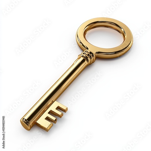 Golden Key Success Opportunity Unlock D Render