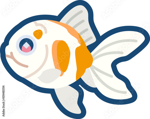 かわいい金魚（ジャンボ桜東錦）のイラスト