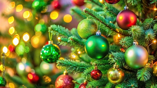 Christmas tree with colorful decorations