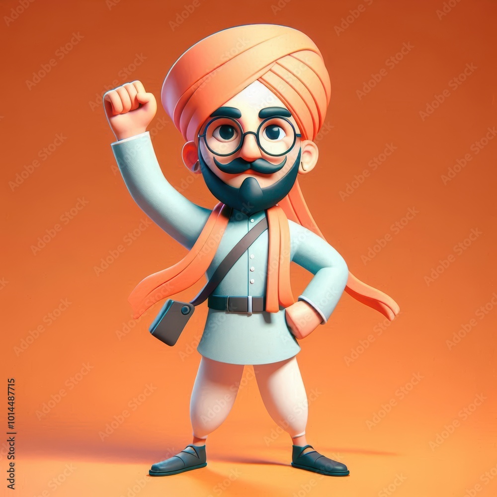 3D image of Bhagat Singh 