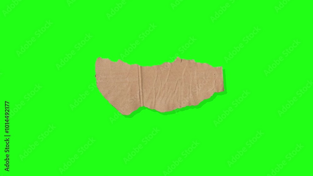 crumple cardboard piece on green screen, graphic motion collage art element , 4K animation crumple cardboard piece on green screen, graphic motion collage art element , 4K animation