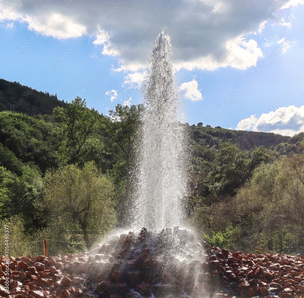 Unique cold water geyser in Andernach