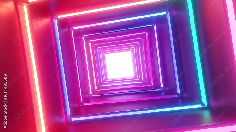 Abstract neon tunnel with bright colors. Abstract neon tunnel with bright colors.