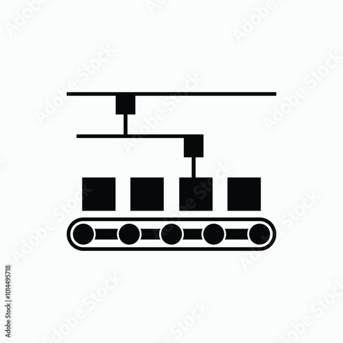 Mass Production Icon. Factory Outlet, Manufacture Products.  