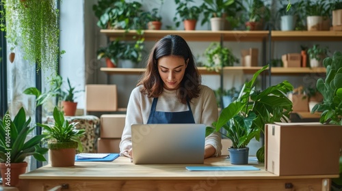 The Woman Working Among Plants